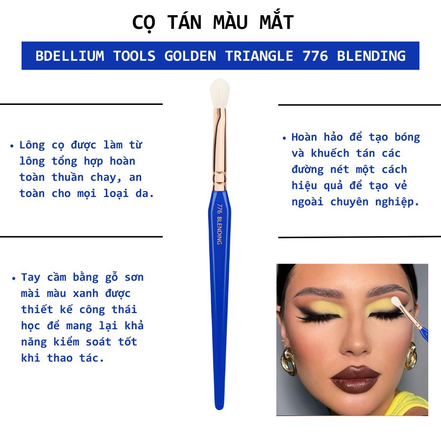 Cọ Đánh Phấn Mắt Và Blending Mắt Bdellium Tools Golden Triangle B776 Blending